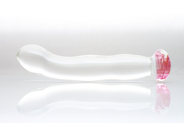 Pink Rose Glass Dildo