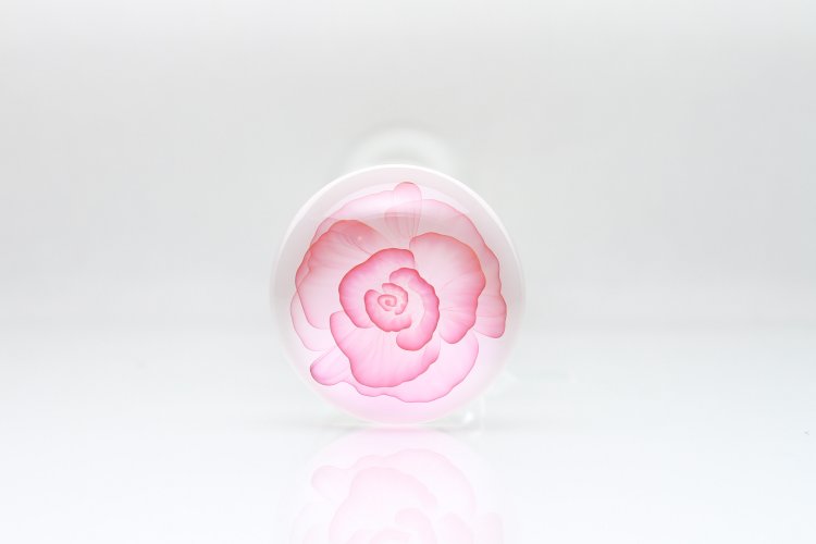 Pink Rose Glass Dildo