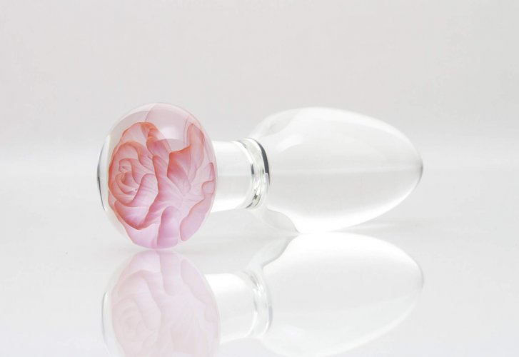 24k Gold Fumed Rose Glass Butt Plug